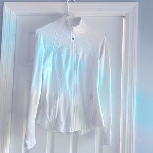 White Luluemon, athletic zip up jacket